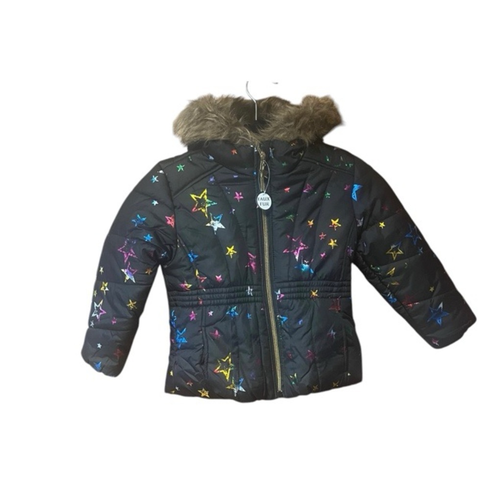 R 1881 Rothschild Foil Star Print Hooded Girls Puffer Jacket NWT